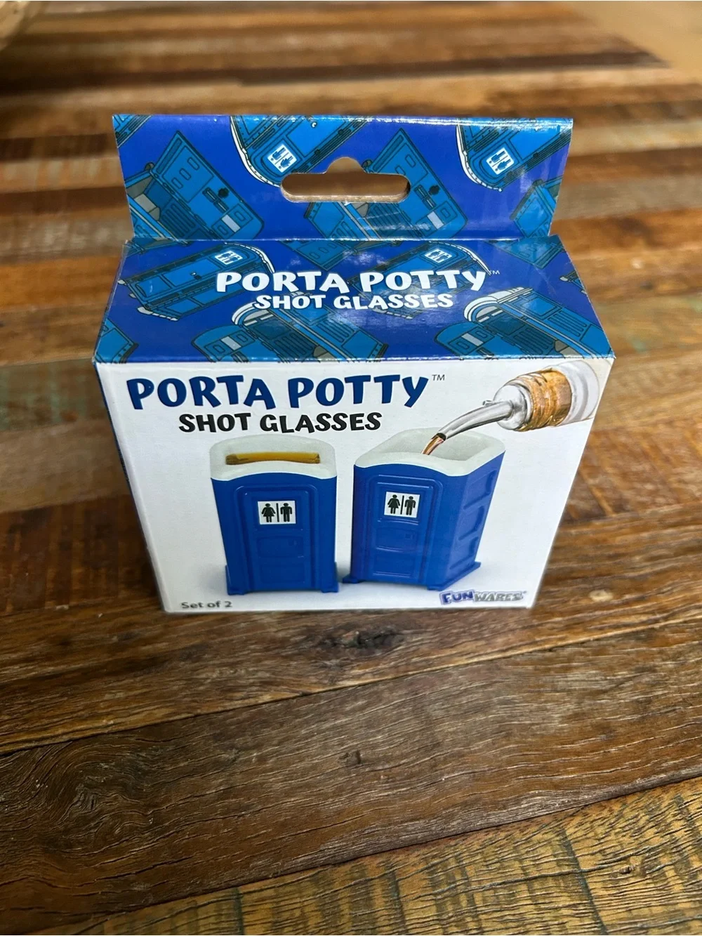 Porta Potty Shot Glasses - Blue (Set of 2). NWT.